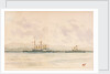 HMS 'Camperdown' ramming HMS 'Victoria' off Tripoli, Thursday, 22 June 1893 by Reginald Graham Gregory
