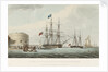 The Lightening Steamer bringing the Royal Sovereign into Portsmouth Harbour, 31 July 1827 by Henry Moses
