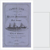 'Inman Line Established 1850. List of Saloon Passengers per Mail Steamer City of Chester, From New York to Liverpool, sailing June 9, 1877. Captain Henry Tibbits. Purser J T Kavanagh. Surgeon James B Clibborn. Stewardess Mrs Francis' by Unknown