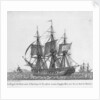 La Fregate des Etats-unis d' Amerique, le President venant d'appareiller, avec des ris dans les Huniers. Plate 13 in Collection de Toutes les Especes de Batimens.... 2eme Livraison by Baugean