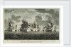 Twelve Prints of Sea Engagements. The Defeat of a French Squadron, commanded by Monsr de la Clue, off Cape Lagos, on the 18th of August 1759, by a Squadron of his Majesty's Ships under the Command of the Rt Honble Edwd. Boscawen Adml of the Blue by Francis Swaine
