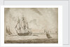 The privateer 'Active' passing Tilbury with a fresh breeze by unknown