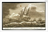 The 'Arethusa' frigate scudding under Foresail in a storm, with a view of Plymouth, and Maker Church at a distance by William Allen
