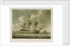 A ship of the line sailing from the Downs with a view of Sandown Castle at Deal by Dominic Serres