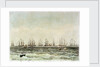 Spithead, 19 June 1845. 'Albion', 'Superb', 'Queen', 'Rodney', 'Trafalgar', 'Victoria & Albert', 'Canopus', 'St Vincent', 'Vanguard' by M. Grove