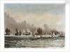 Spithead, 23 June 1845. 'Albion', 'Queen', 'Superb', 'Rodney', 'Trafalgar', 'Canopus', 'St Vincent', 'Victoria & Albert', 'Vanguard', 'Black Eagle' by M. Grove
