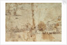 Study of a Mediterranean xebec and studies of ship sterns by Abraham Casembrodt