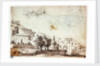 Landscape and view of village (reverse) by Abraham Casembrot