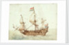 A Dutch three-masted ship under sail by Cornelis Verbeeck