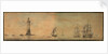 Eddystone lighthouse from the southeast, with fighting vessels by T.C. May