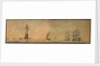 Eddystone lighthouse from the southeast, with fighting vessels by T.C. May