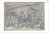 Scene below decks showing man having leg amputated by unknown