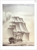 Portrait of the English ship 'Worcester' 60 guns by John Hood