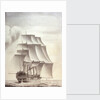 Portrait of the English ship 'Worcester' 60 guns by John Hood