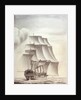 Portrait of the English ship 'Worcester' 60 guns by John Hood