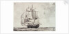 Frigate under full sail by Charles Gore