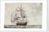 Frigate under full sail by Charles Gore