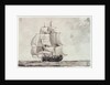 Frigate under full sail by Charles Gore