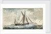 A Dutch gaff-rigged vessel, with a cutter beyond, off the English coast by Charles Gore