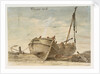 Dover Beach 1815. Three fishing boats by William Payne