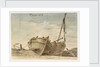 Dover Beach 1815. Three fishing boats by William Payne