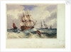 A ship lying to by Samuel Owen