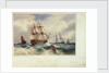 A ship lying to by Samuel Owen