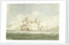 The Battle of the Glorious First of June, 1794; the 'Queen Charlotte' to leeward of the 'Montagne' by Nicholas Pocock