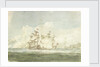 The Battle of the Glorious First of June, 1794; the 'Queen Charlotte' to leeward of the 'Montagne' by Nicholas Pocock