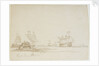 The Battle of the Glorious First of June, 1794; the 'Defence' under tow by a frigate by Nicholas Pocock
