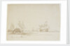 The Battle of the Glorious First of June, 1794; the 'Defence' under tow by a frigate by Nicholas Pocock