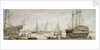 An East Indiaman drawn up for repairs by Samuel Atkins