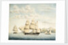 The Ganges sailing out of Rio de Janeiro by Samuel Hood Inglefield