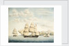 The Ganges sailing out of Rio de Janeiro by Samuel Hood Inglefield