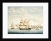The Ganges sailing out of Rio de Janeiro by Samuel Hood Inglefield