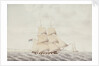 A brig under sail in the Channel by Samuel Hood Inglefield