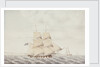 A brig under sail in the Channel by Samuel Hood Inglefield