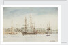 The survey ship HMS 'Beagle' in Sydney harbour by Owen Stanley