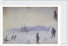 No.24 View of HMS Terror surrounded by snow walls and part of Southampton Island with an effect of sunrise, Jan 1837 by William Smyth