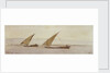 The banks of the Nile with two gyassis sailing by Edward Lear