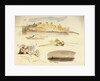 Five sketches of Luxor, Egypt by Edward Lear