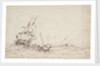 Study for a painting with 17th century shipping by Oswald Walter Brierly