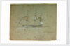 'L' Aigle' hove to and reefs in, 12 December 1841 by Oswald Walter Brierly