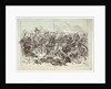 The Naval Brigade (Officers of HMS 'Euryalus' and 'Carysfort') with Gatling guns, repelling an attack at El Jeb, Upper Egypt, 29 February 1884 by AS