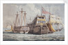 74-gun HMS 'Odin', captured from the Danish in 1807, at anchor in Portsmouth harbour by John Christian Schetky