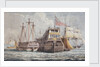 74-gun HMS 'Odin', captured from the Danish in 1807, at anchor in Portsmouth harbour by John Christian Schetky