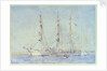 French Ship Marecual de Cashes [Mareschal de Cashes?] at Falmouth July 1914 by Henry Scott Tuke