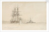 HMS 'Hercules' and 'Devastation' by Eduardo de Martino