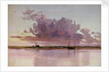 Study of a small sailing vessel at anchor at sunset by William Lionel Wyllie