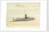 Submarine J.5 and rough sketch of another fighting vessel by William Lionel Wyllie
